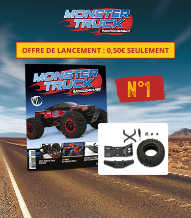 Monster Truck radiocommandé - Offre de lancement : 0,50€ seulement. Construisez et pilotez votre Monster Truck radiocommandé jusqu’à 70 km/h sur tous les terrains ! Echelle 1/8ème. Je fonce, nouvel onglet